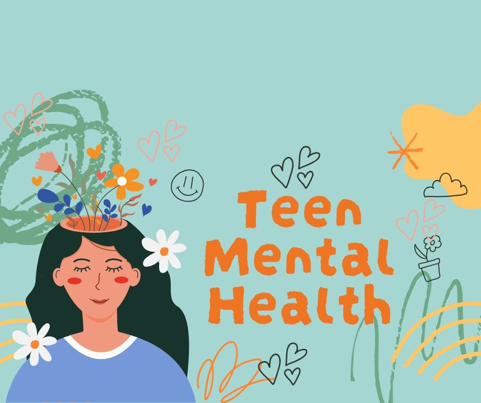 Colorful Doodle Playful Illustrative Mental Health Presentation Facebook Post 