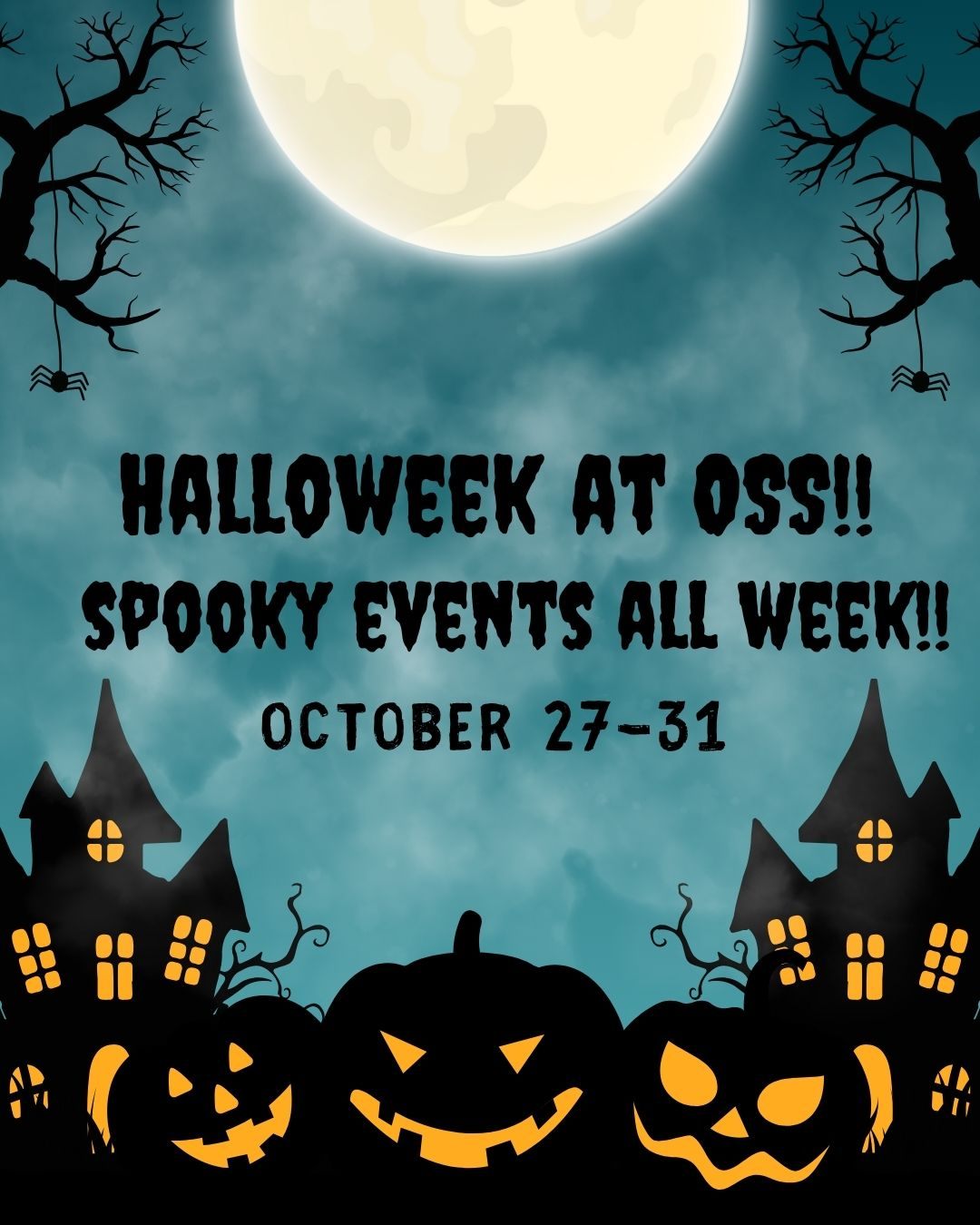 Dark Green Halloween Party Invitation Post